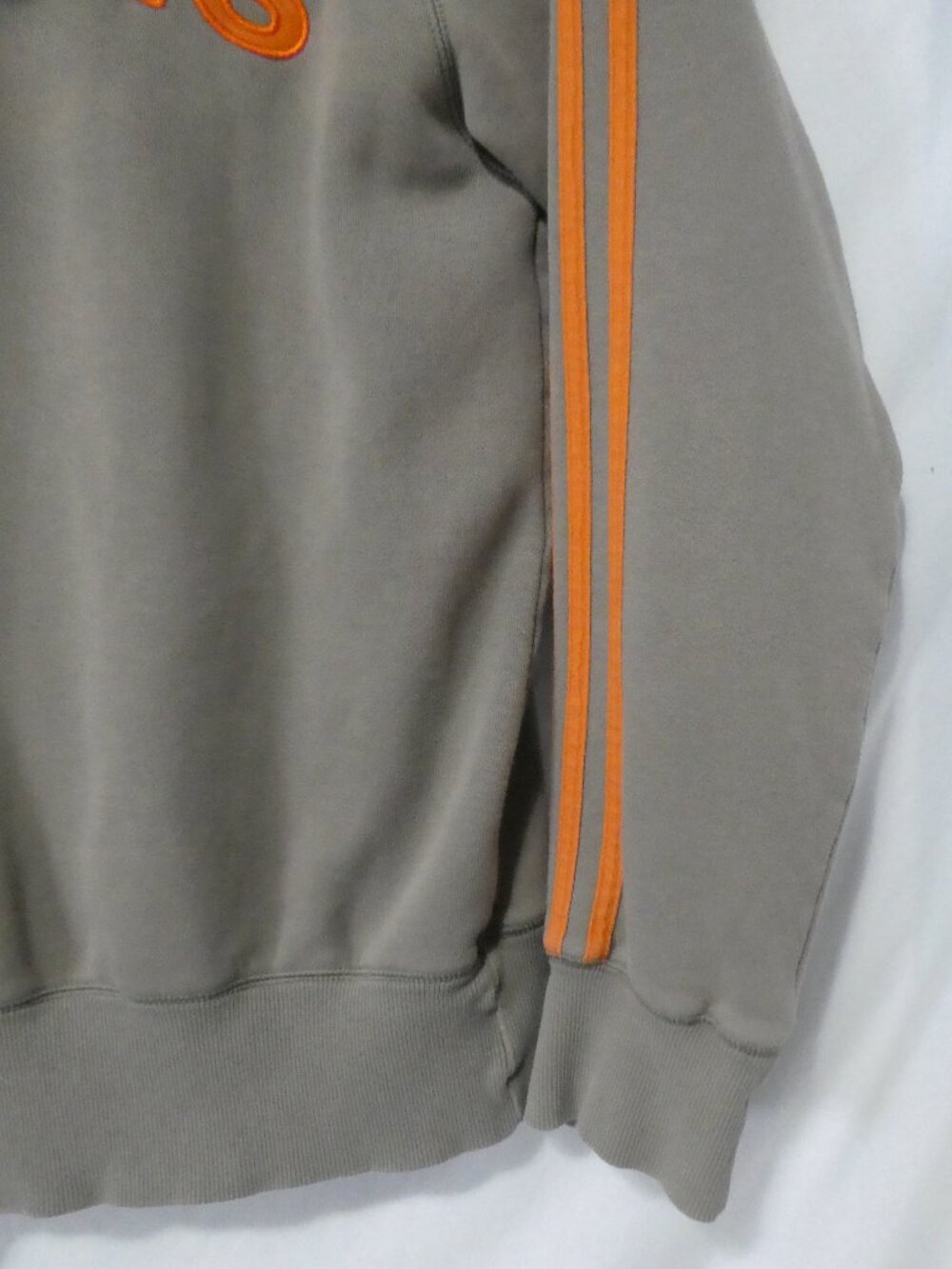 Vintage Y2K ADIDAS Pullover Hoodie Orange 3-Stripes Back Adidas Print - Large - Picture 15 of 16